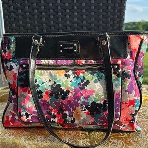 Nine West Red and Pink Floral Tote Bag